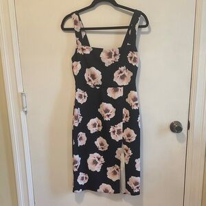 Floral Navy Blue and Pink Dress